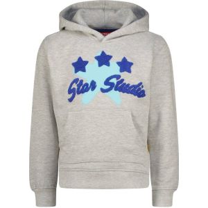 Vingino hoodie Noriny met backprint lichtgrijs melange