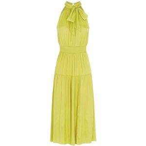 Morgan A-lijn jurk limegroen/geel