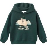 Mango Kids hoodie donkergroen