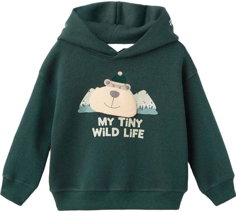 Mango Kids hoodie donkergroen