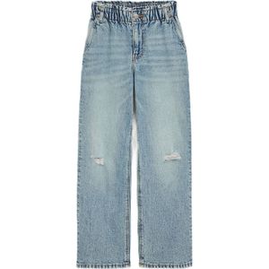 WE Fashion high waist straight fit jeans light blue denim