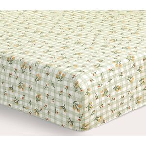 NOUS Kids katoenen baby hoeslaken ledikant 120 x 60 cm - groen