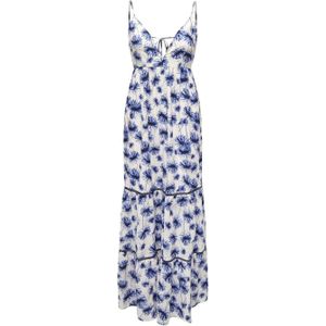 ONLY maxi jurk ONLDAISY met open rug blauw/ donkerblauw/ wit
