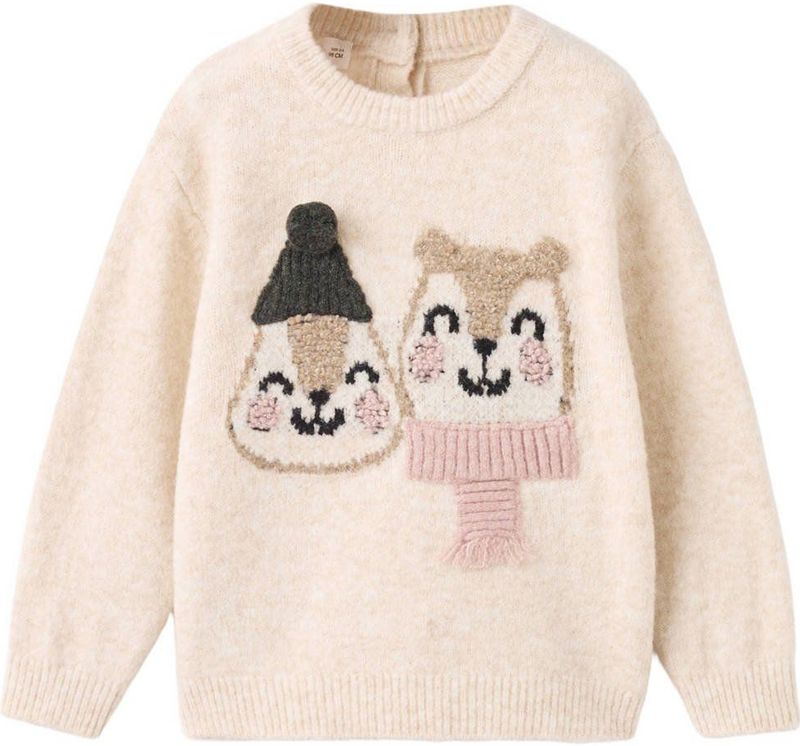 Mango Kids trui beige gebreid