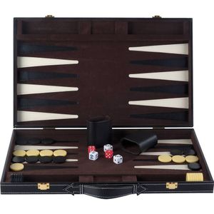 Buffalo Backgammon - Hoogwaardig gezelschapsspel voor 12 jaar en ouder - Ingelegd vilt en kunststof stenen - Afmeting 46x30 cm