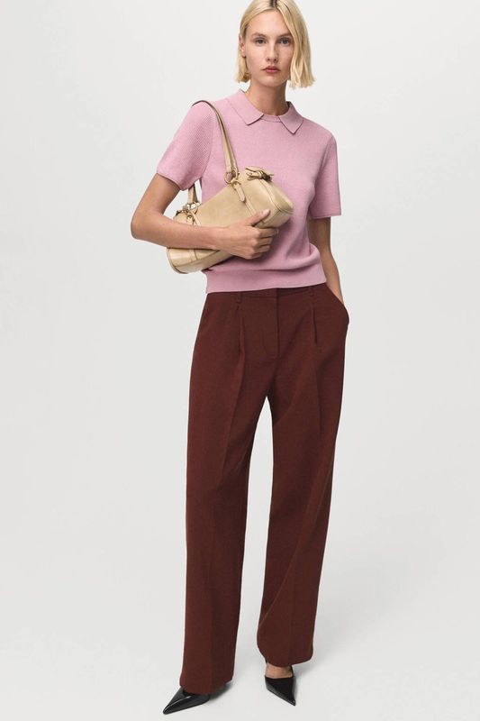 Mango polo lichtroze