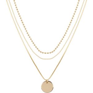 Club Manhattan ketting Layered Coin goudkleurig