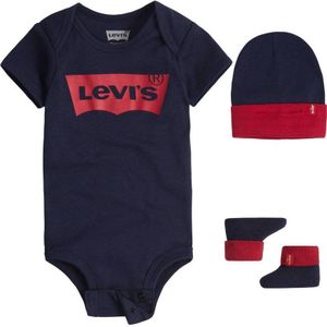 Levi's Kids giftset Classic Batwing met romper donkerblauw/rood