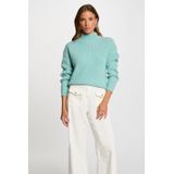 Morgan trui rib gebreid turquoise