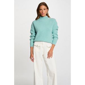 Morgan trui rib gebreid turquoise