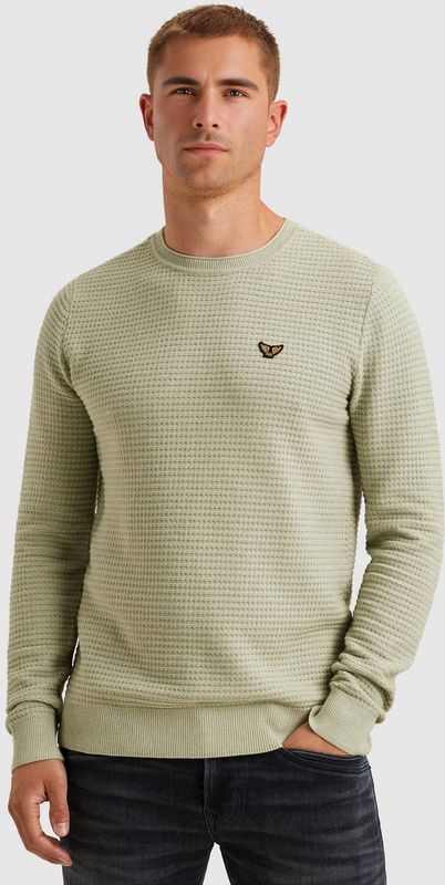 PME Legend Heren trui groen (Maat: S) - Effen - Halslijn: Ronde hals,