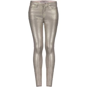 Geisha metallic coated skinny broek met slangenprint goud