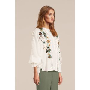 Summum blousetop met borduursels offwhite