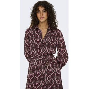 ONLY - Blousejurk - Bruin - Lange Mouwen - Knoopsluiting