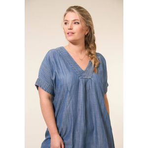 Miss Etam Plus tuniek medium blue denim