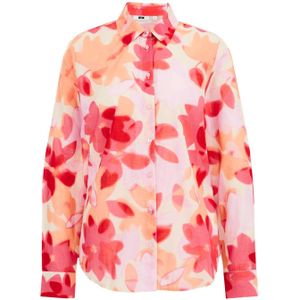 WE Fashion blouse met all over print rood/roze/oranje