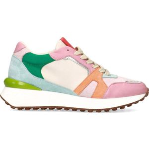 Manfield leren sneakers roze/multi