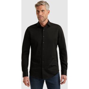 Vanguard Heren overhemd lange mouw zwart (Maat: S) - Effen