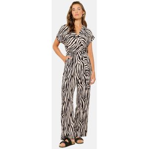 LOLALIZA jumpsuit met dierenprint zwart/ecru