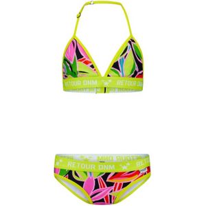 Retour Jeans triangel bikini Noa limegroen/roze