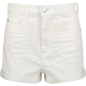 Raizzed high waist tapered fit denim short Fauna wit