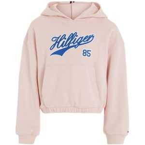 Tommy Hilfiger hoodie met tekst lichtroze