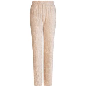 Esqualo velours wide leg broek beige