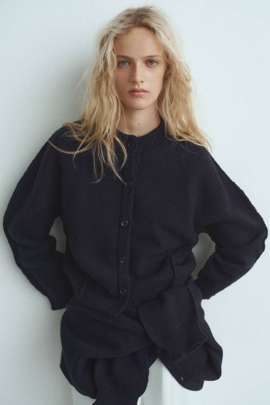 MANGO - Sea - Gebreid Vest - Nachtblauw