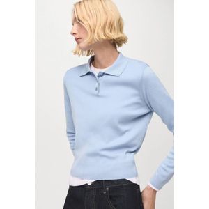 Mango gebreide trui met wol lichtblauw