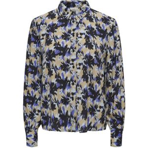 JDY blouse JDYMARLOWE met all over print zwart/geel/lila