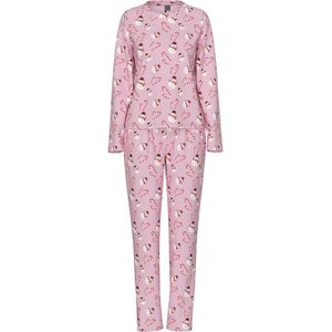 PIECES pyjama PCNAYA X-MAS met kerstprint roze