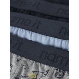 NAME IT KIDS boxershort - set van 3 grijs/blauw/donkerblauw