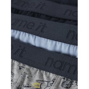 NAME IT KIDS boxershort - set van 3 grijs/blauw/donkerblauw