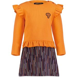 4PRESIDENT gestreepte jurk Heewon oranje/multicolor