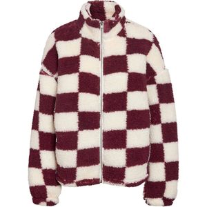 NOISY MAY Curve fleece fleecevest donkerrood