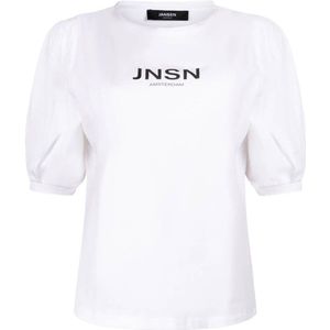 JANSEN Amsterdam T-shirt met printopdruk wit/ zwart