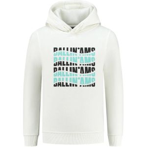 Ballin hoodie met printopdruk wit/lichtblauw/zwart