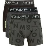 Me & My Monkey boxershort - set van 3 zwart/army