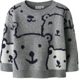 NAME IT MINI trui grijs melange fijn gebreid