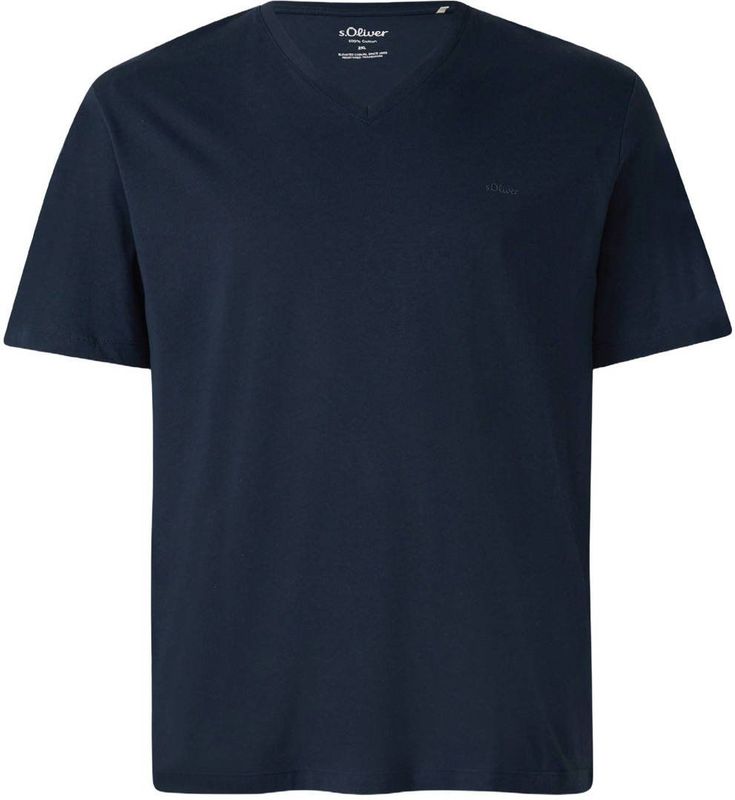 s.Oliver Big Size Rechtvallend T-shirt donkerblauw