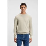 Boss - Casual Klapok Trui - Beige - Ronde Hals - Lange Mouwen