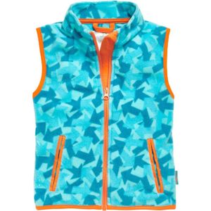 Playshoes fleece bodywarmer met all over print blauw