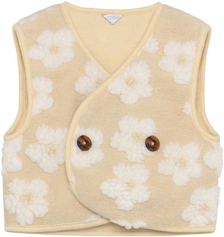 Noppies baby gebloemde gilet beige