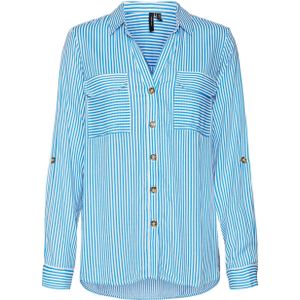 VERO MODA gestreepte blouse VMBUMPY blauw/wit