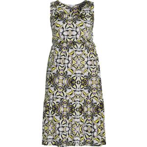 Miss Etam Plus jurk met all over print wit/zwart/geel