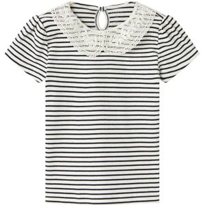 NAME IT MINI gestreepte top NMFFLOSSA donkerblauw/offwhite