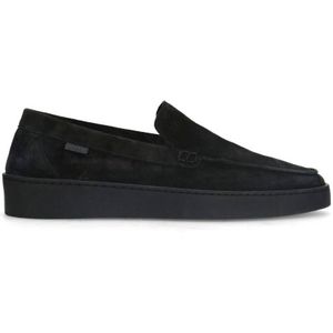 Manfield Suede Instappers Zwart