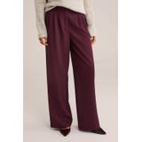 WE Fashion regular waist pantalon donkerrood