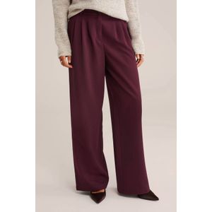 WE Fashion regular waist pantalon donkerrood