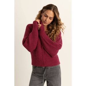 Expresso vest met wol rood gebreid